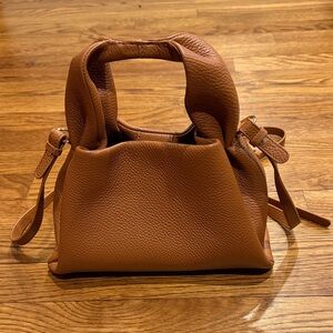 Quince Brown Pebbled Leather Shoulder Bag